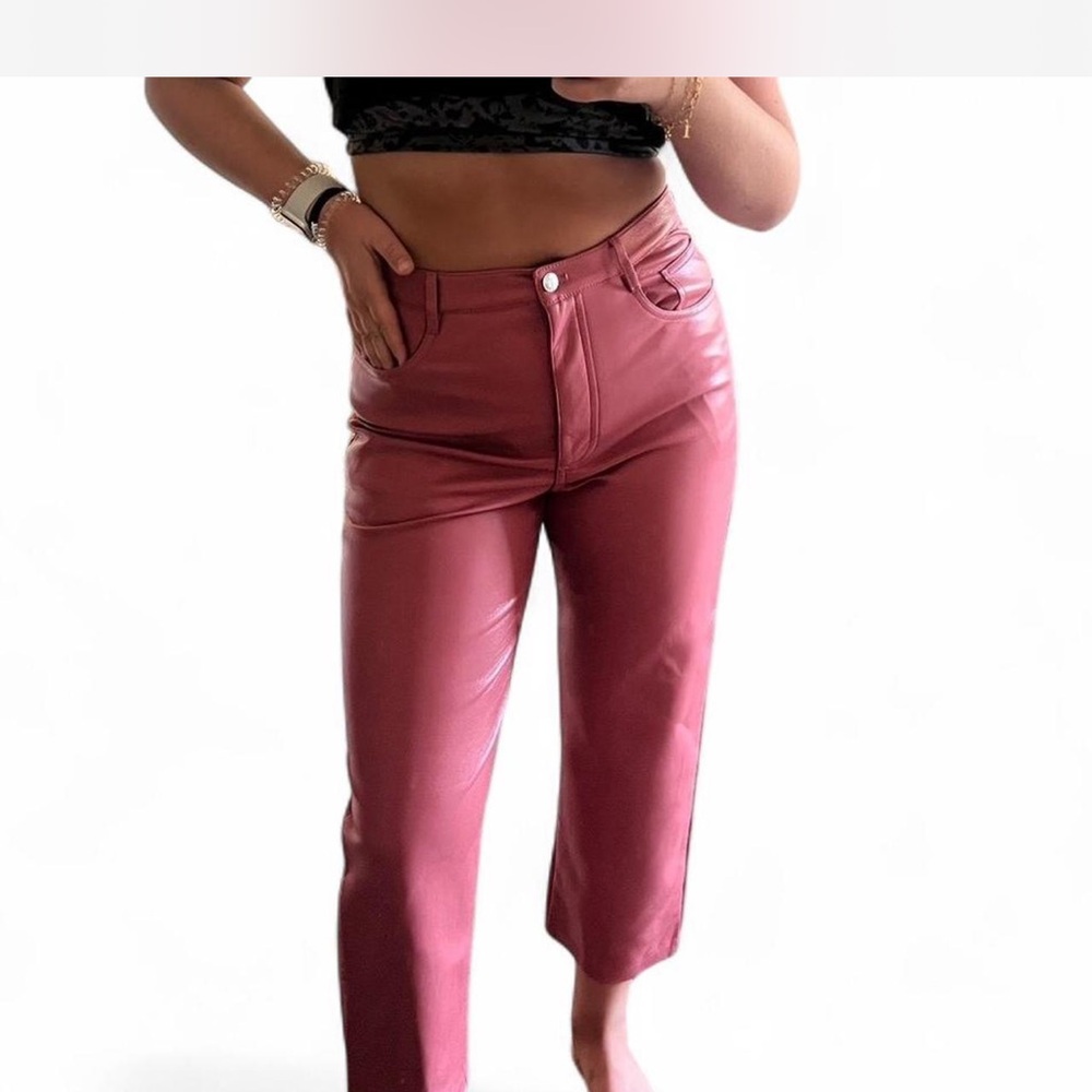 Wilfred Vibrant Pink Leather Pants
